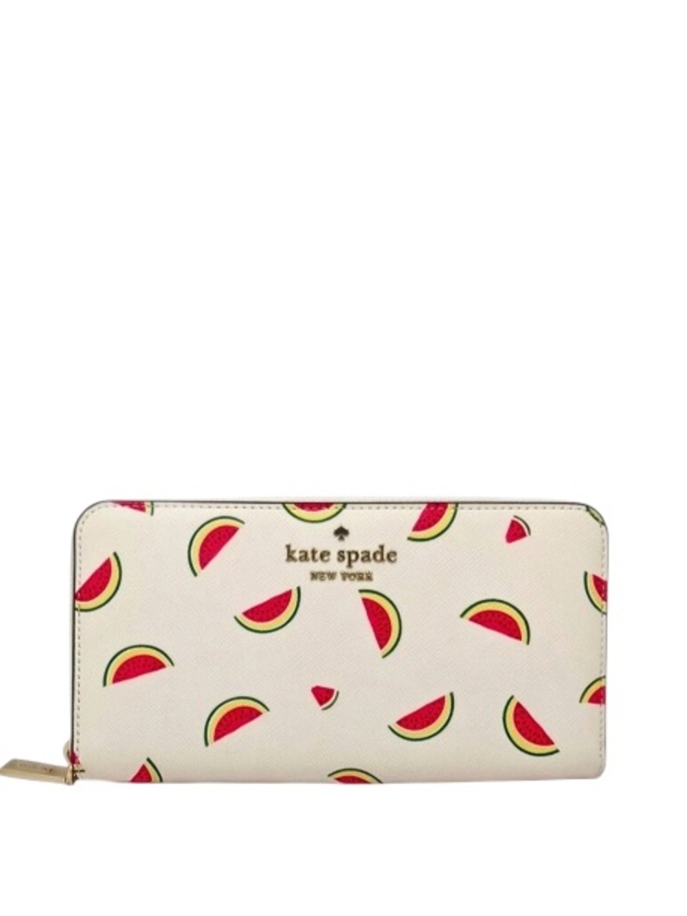 kate spade White Watermelon Print Zip-Around Wallet